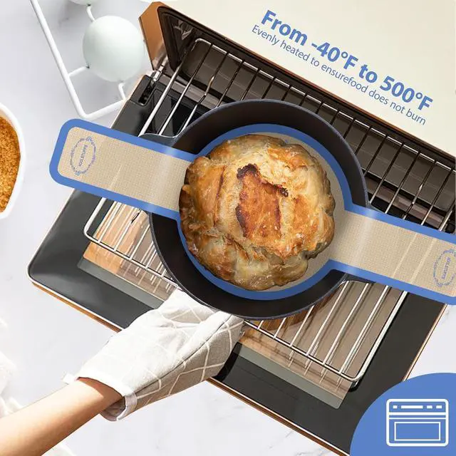 Alt view image 4 of 7 - Silicone Bread Sling for Dutch Oven, 2 Pack Round, Dark Blue | Non-Stick, Reusable & Easy to Clean and Transfer Dough, Sourdough Baking Mat for Bread Baking Supplies
