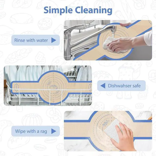 Alt view image 5 of 7 - Silicone Bread Sling for Dutch Oven, 2 Pack Round, Dark Blue | Non-Stick, Reusable & Easy to Clean and Transfer Dough, Sourdough Baking Mat for Bread Baking Supplies