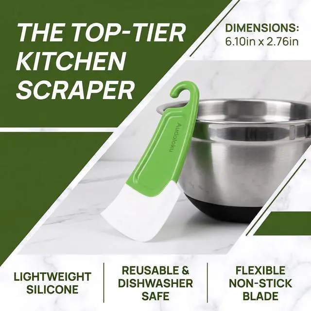Alt view image 5 of 7 - Silicone Pan Scraper Dish Cleaning Spatula Bowl Scraper Dish Scraper Non Stick Kitchen Scraper Pan Rubber Cleaning Spatula Pot Cleaning Tool 2 PCS (Green & Grey)