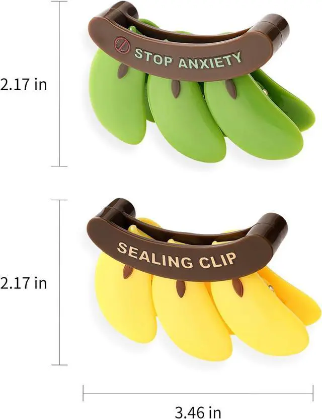 Alt view image 2 of 6 - 2PCS Cute Fridge Magnets Banana Shape Yellow/Green, Multi-Function Refrigerator Magnets Bag Sealing Clips, Decorative Food Storage Clips for Home Kitchen Office, Practical Gift for Housewarming/Xmas
