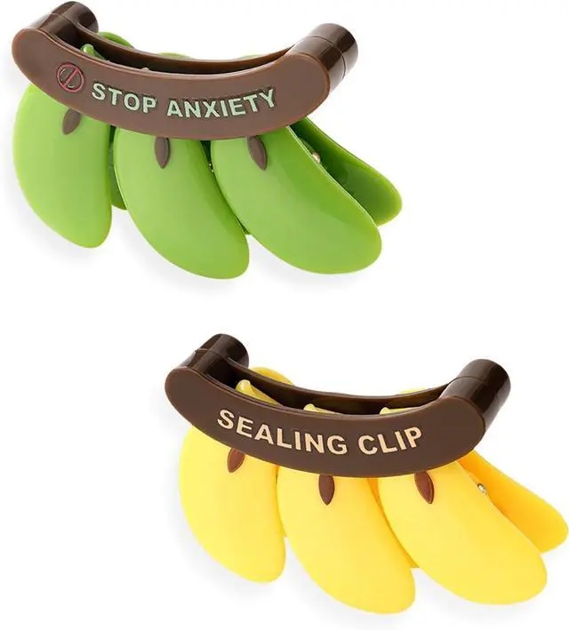 Main image of 2PCS Cute Fridge Magnets Banana Shape Yellow/Green, Multi-Function Refrigerator Magnets Bag Sealing Clips, Decorative Food Storage Clips for Home Kitchen Office, Practical Gift for Housewarming/Xmas