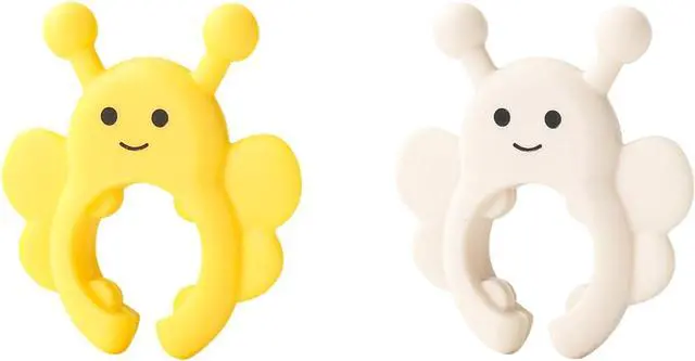 Main image of Silicone Spatula Holder 2-Pack Bee Design Spoon Rest, Heat-Tolerant and Space-Saving Kitchen Utensil Pot Clips for Holding Spatulas and Spoons, Clip-On Pot Handle Design, (Yellow & Cream)