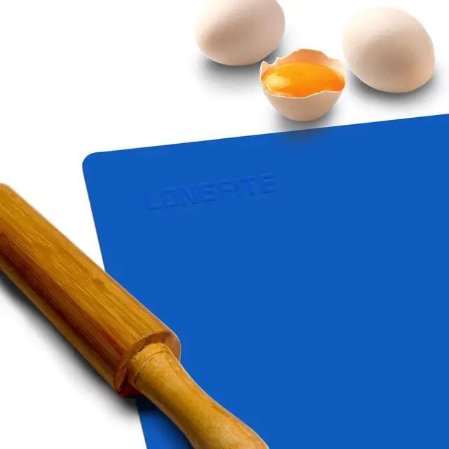 Alt view image 3 of 6 - LONGFITE Large Silicone Counter Mat 19.68x15.74 inch Multipurpose Table Placemat Countertop Protector Baking Pastry Mat Nonstick, Nonskid and Heat Resistent (Large, Blue)