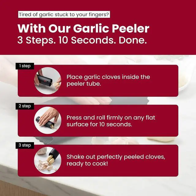 Alt view image 5 of 7 - SAFI Silicone Garlic Peeler Tube Roller & Cleaning Brush Set, Garlic Skin Remover for Cloves Odor-Free Handheld Kitchen Gadget Tool Easy Clean Silicone Tube Kitchen Essentials Cooking Accessories