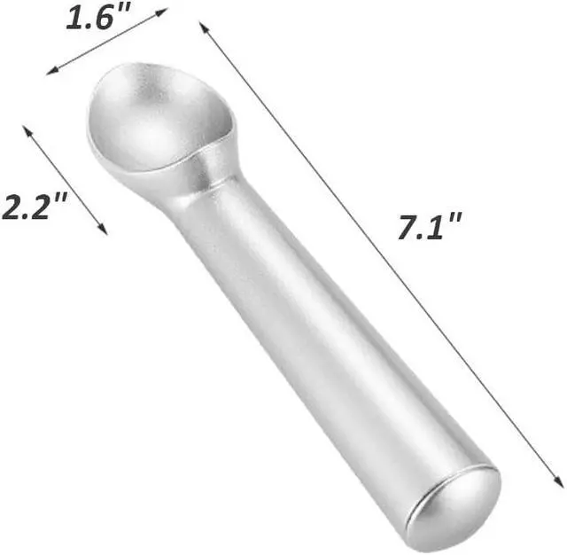 Alt view image 2 of 5 - Multipurpose Heavy Duty Metal Large Ice Cream Scoop with Comfortable Handle and Ergonomic Non-Slip Grip (Short Handle-Silver)