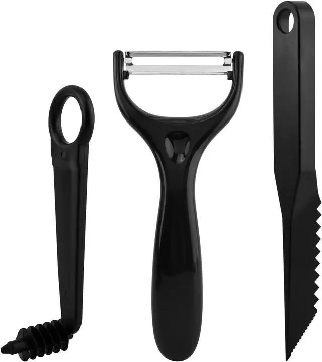 Alt view image 2 of 7 - Kitchen Spiral and V-Shaped Tools, 3 Pack Fruit Shape Cutters | Manual Spiral Slicer Blade Cucumber Cutter, Screw Peelers Kitchens and Dining Tooling