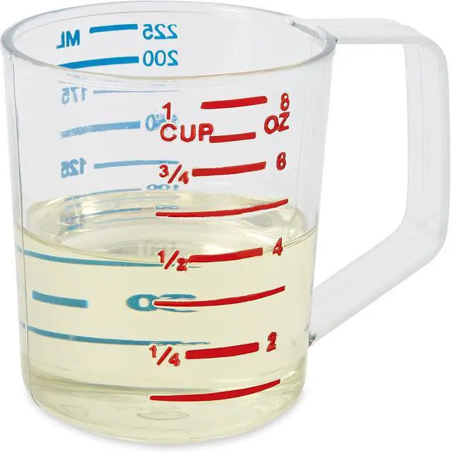 Alt view image 2 of 4 - Rubbermaid Commercial Products Bouncer Clear Measuring Cup, 1-Cup /0.25-Quart, Clear, Strong Food Grade, Easy Read for Liquid/Dry Ingredients, for Home/Professional Kitchen