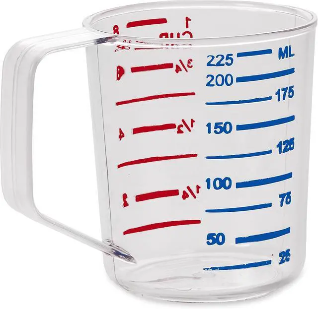 Alt view image 3 of 4 - Rubbermaid Commercial Products Bouncer Clear Measuring Cup, 1-Cup /0.25-Quart, Clear, Strong Food Grade, Easy Read for Liquid/Dry Ingredients, for Home/Professional Kitchen