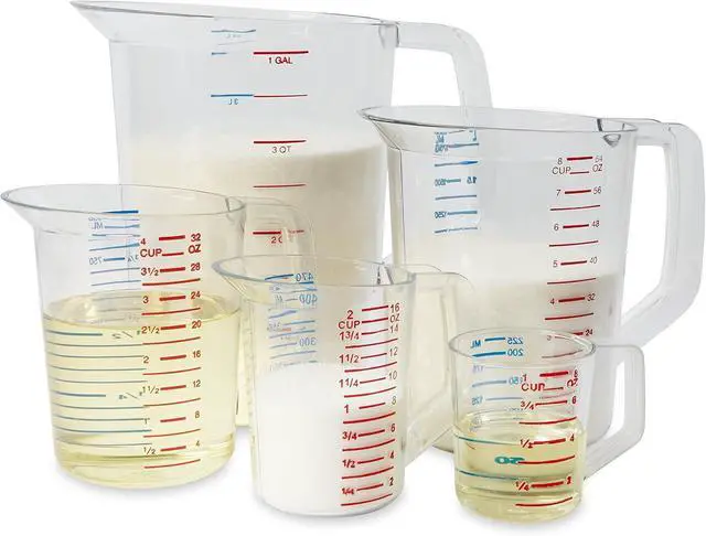 Alt view image 4 of 4 - Rubbermaid Commercial Products Bouncer Clear Measuring Cup, 1-Cup /0.25-Quart, Clear, Strong Food Grade, Easy Read for Liquid/Dry Ingredients, for Home/Professional Kitchen