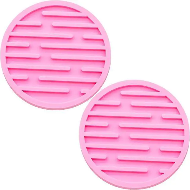Main image of 2 Pack Silicone Car Cup Holder Coaster 2.75 Inch Anti-Slip Drink Coaster, Perfect for Coffee & Beverages Cute Car Interior Decor for Women & Girls (Pink)