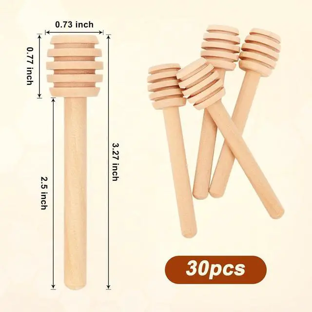 Alt view image 4 of 7 - 30Pcs Honey Dipper Sticks, 3inch Mini Honeycomb Stick, Wooden Honey Dipper | Honey Stirrer Sticks for Honey Jar Dispense Drizzle Honey, Bridal Favors First Birthay Baby Shower Decor on Cakepops