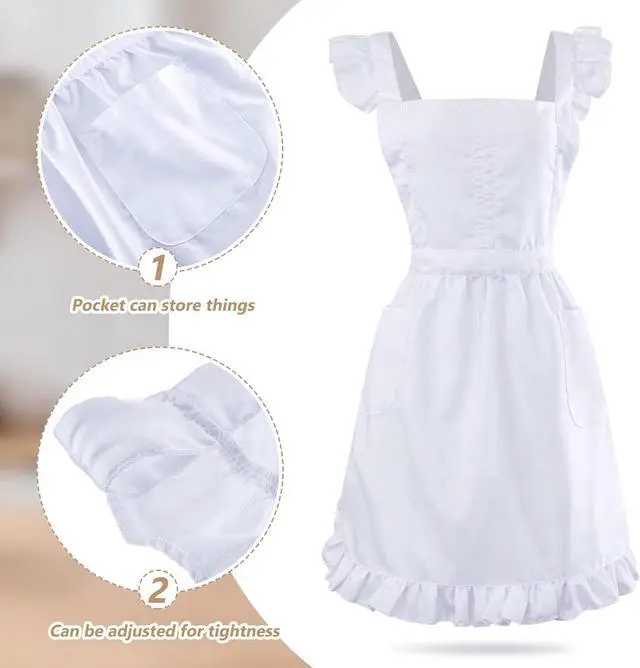 Alt view image 3 of 7 - Geyoga Women Apron with Pockets Waist Apron
