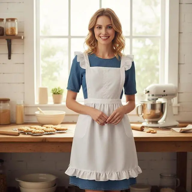 Alt view image 4 of 7 - Geyoga Women Apron with Pockets Waist Apron