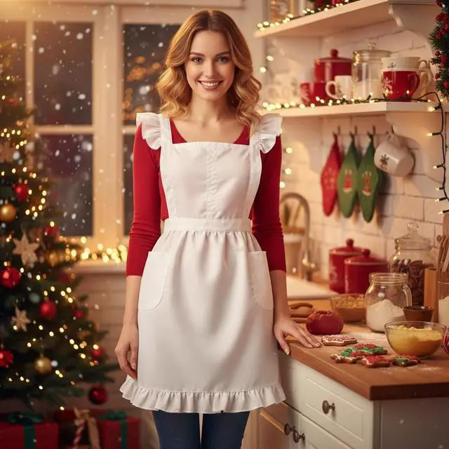 Alt view image 5 of 7 - Geyoga Women Apron with Pockets Waist Apron