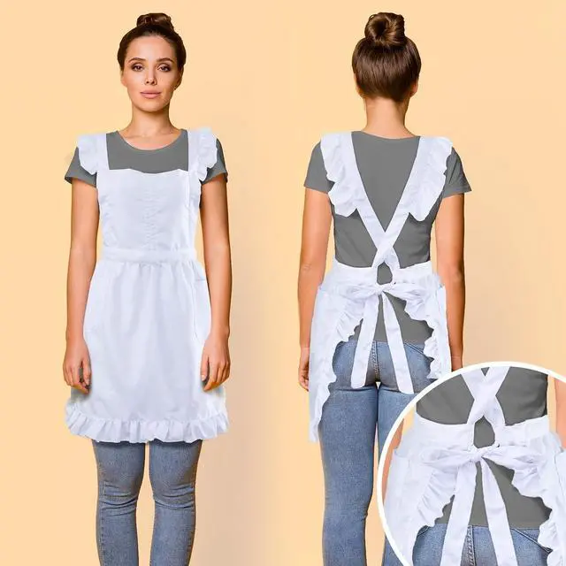 Alt view image 6 of 7 - Geyoga Women Apron with Pockets Waist Apron