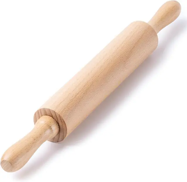 Main image of AISOSO Rolling Pin for Baking, 15.75" Wooden Dough Roller, Light Yellow | Classic Nonstick Roller, Ergonomic Handles, for Pizza,Pie,Pastry, Cookies, Fondant, Practical Daily Kitchen Baking Essentials