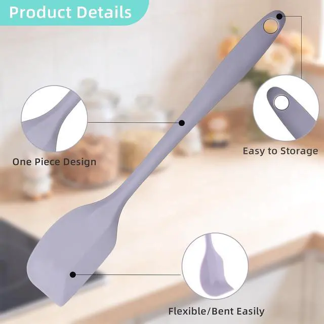 Alt view image 6 of 7 - 3 Pcs Silicone Spatula Set, Small Rubber Spatulas Silicone Heat Resistant Kitchen Tools for Flexible and Suitable for Kitchen Baking, Cooking, Stirring, and Scraping Seamless One Piece Design (3)