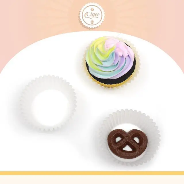 Alt view image 5 of 6 - qiqee White Cupcake Liners, 300 Count, Jumbo Size