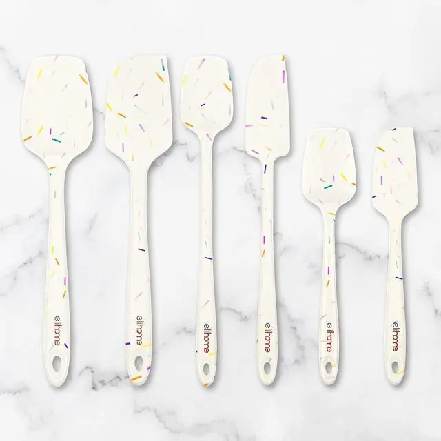 Alt view image 2 of 7 - Elihome Mini Silicone Spatula - Non-Stick Heat Resistant Kitchen Spatula - Perfect for Baking, Cooking, Scraping, and Mixing - Mini - 8.9 IN, Sprinkles