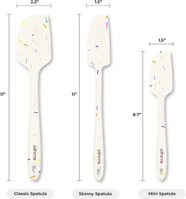 Alt view image 3 of 7 - Elihome Mini Silicone Spatula - Non-Stick Heat Resistant Kitchen Spatula - Perfect for Baking, Cooking, Scraping, and Mixing - Mini - 8.9 IN, Sprinkles