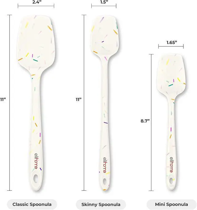 Alt view image 4 of 7 - Elihome Mini Silicone Spatula - Non-Stick Heat Resistant Kitchen Spatula - Perfect for Baking, Cooking, Scraping, and Mixing - Mini - 8.9 IN, Sprinkles