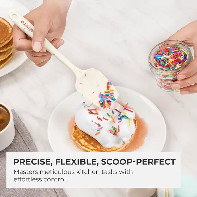 Alt view image 6 of 7 - Elihome Mini Silicone Spatula - Non-Stick Heat Resistant Kitchen Spatula - Perfect for Baking, Cooking, Scraping, and Mixing - Mini - 8.9 IN, Sprinkles