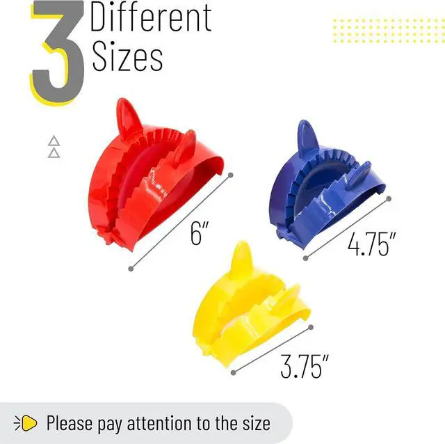 Alt view image 4 of 7 - BTaT- Dough Press Set, 3 Pack, Dumpling, Empanada, Pastry & Turnover Press | Hand Pie Maker, Meat Pie Cutter for Baking Cooking & Kitchen Use