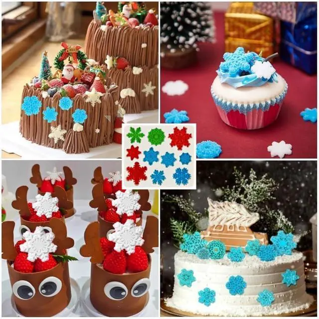 Alt view image 4 of 7 - Snowflake Silicone Fondant Mold Baking Molds for Christmas Chocolate Dessert Candy Cake Decoration 2pcs