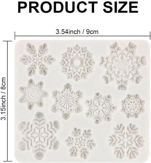 Alt view image 2 of 7 - Snowflake Silicone Fondant Mold Baking Molds for Christmas Chocolate Dessert Candy Cake Decoration 2pcs