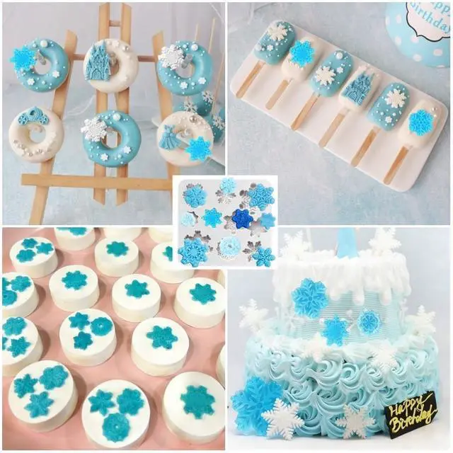 Alt view image 3 of 7 - Snowflake Silicone Fondant Mold Baking Molds for Christmas Chocolate Dessert Candy Cake Decoration 2pcs