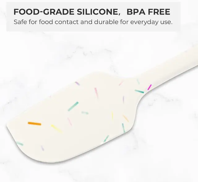 Alt view image 7 of 7 - Elihome Mini Silicone Spatula - Non-Stick Heat Resistant Kitchen Spatula - Perfect for Baking, Cooking, Scraping, and Mixing - Mini - 8.9 IN, Sprinkles