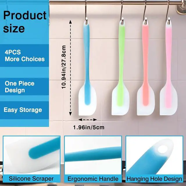Alt view image 4 of 7 - Silicone Spatula Set 4-Piece Heat-Resistant Flexible Utensils with Stainless Steel Core Premium Food Grade, BPA-Free, Seamless Kitchen Tools Dishwasher Safe, Heavy Duty, Non-Slip Grip
