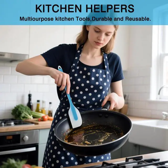 Alt view image 6 of 7 - Silicone Spatula Set 4-Piece Heat-Resistant Flexible Utensils with Stainless Steel Core Premium Food Grade, BPA-Free, Seamless Kitchen Tools Dishwasher Safe, Heavy Duty, Non-Slip Grip