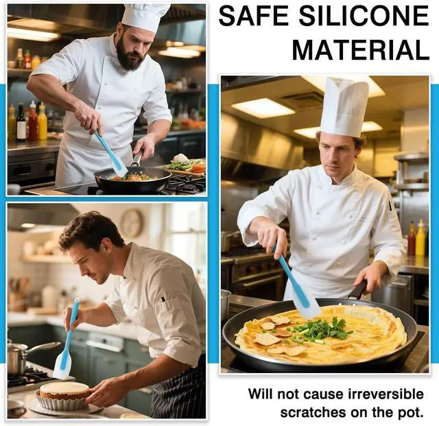Alt view image 5 of 7 - Silicone Spatula Set 4-Piece Heat-Resistant Flexible Utensils with Stainless Steel Core Premium Food Grade, BPA-Free, Seamless Kitchen Tools Dishwasher Safe, Heavy Duty, Non-Slip Grip