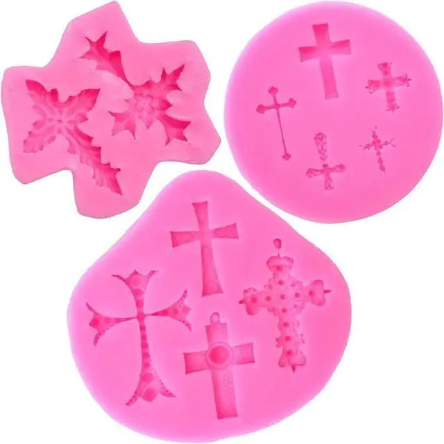 Main image of ScivoKaval Baptism Cross Cake Silicone Mold Cake Decorations Baptism Cake Toppers Baking Mould for Baptism Party Supplies and Baby Shower