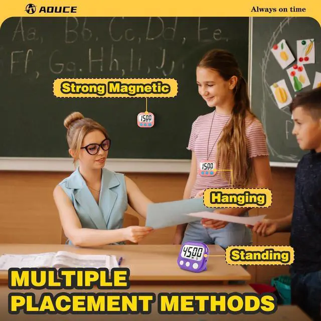 Alt view image 3 of 7 - Digital Timer for Kids Classroom Timers for Teachers 2 Pack Pink Purple | Large Screen, Strong Magnetic, Loud Alarm, Teacher Supplies