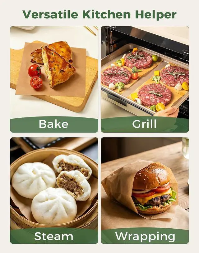 Alt view image 6 of 7 - 6x6 Inches Parchment Paper Squares 320Pcs, Hamburger Patty Paper | Unbleached & Pre-cut, Non-Stick Parchment Sheets for Separating Patty, Wrapping, Naan, Tortillas Press Pan, Patties, Freezer