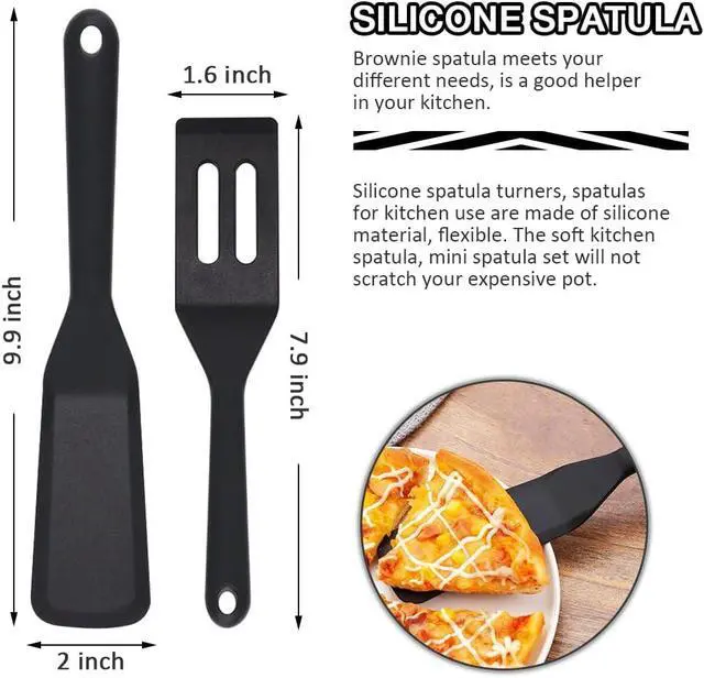 Alt view image 2 of 6 - Silicone Mini Spatula 4PCS, Small Silicone Turners for Kitchen Use | Easy to Clean, Flexible, Reusable, Hangable, Nonstick