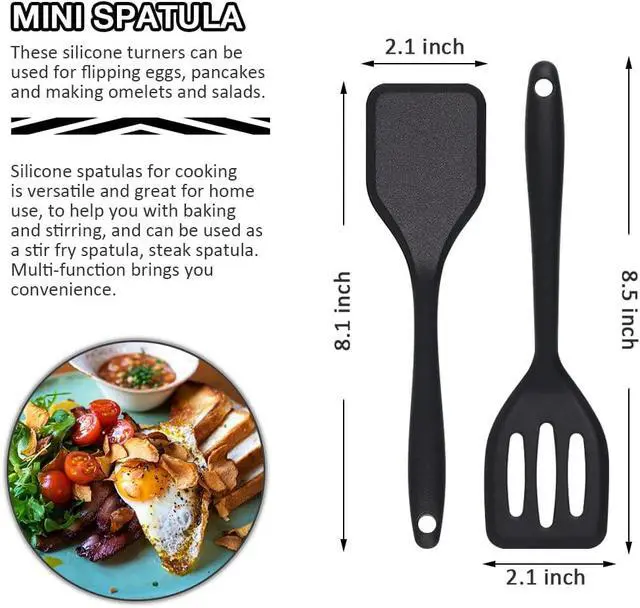 Alt view image 3 of 6 - Silicone Mini Spatula 4PCS, Small Silicone Turners for Kitchen Use | Easy to Clean, Flexible, Reusable, Hangable, Nonstick