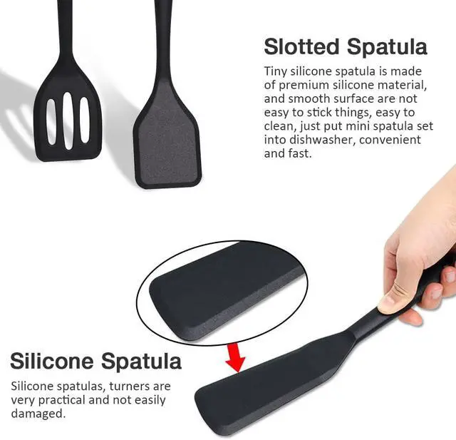 Alt view image 4 of 6 - Silicone Mini Spatula 4PCS, Small Silicone Turners for Kitchen Use | Easy to Clean, Flexible, Reusable, Hangable, Nonstick