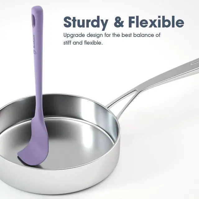 Alt view image 4 of 7 - ChefAide 5 Pieces Silicone Spatula Set, Food Grade Rubber Spatula, Upgrade Strong Handle with Ergonomic Grip, Heat Resistant Up to 600°F for Nonstick Cookware, Cooking