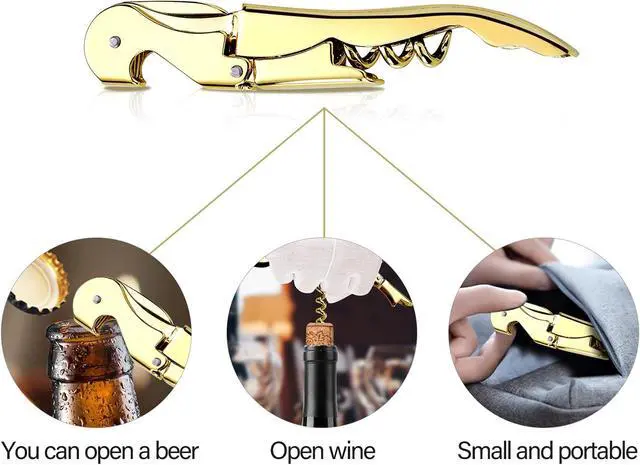 Alt view image 4 of 7 - Waiters Corkscrew Professional Wine openers,stainless steel Wine Key for Restaurant Waiters,Classic All-in-one Corkscrew, Bottle Opener and Foil Cutter