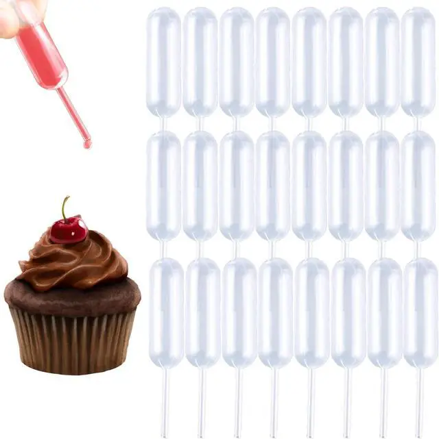 Main image of moveland 50PCS 4ml Plastic Cupcake Pipettes Squeeze Syringes for Cupcakes | Disposable, Food-Grade BPA-Free, Easy-Fill, Stands Upright, Ideal for Injecting Liquids into Strawberry/Cake/Desserts