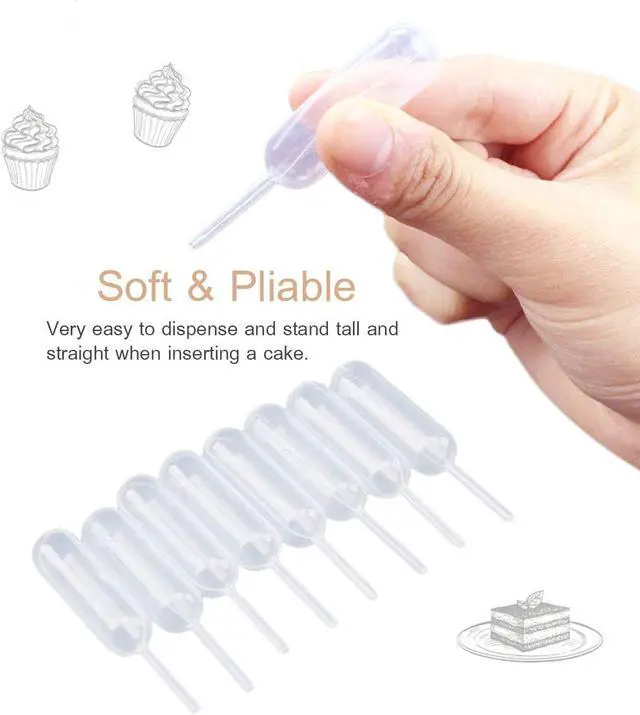 Alt view image 3 of 6 - moveland 50PCS 4ml Plastic Cupcake Pipettes Squeeze Syringes for Cupcakes | Disposable, Food-Grade BPA-Free, Easy-Fill, Stands Upright, Ideal for Injecting Liquids into Strawberry/Cake/Desserts