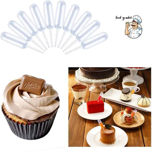 Alt view image 4 of 6 - moveland 50PCS 4ml Plastic Cupcake Pipettes Squeeze Syringes for Cupcakes | Disposable, Food-Grade BPA-Free, Easy-Fill, Stands Upright, Ideal for Injecting Liquids into Strawberry/Cake/Desserts