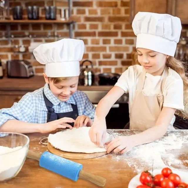 Alt view image 4 of 6 - Koogel 9 Inch Mini Rolling Pin, 2 PCS Wooden Handle Rolling Pin for Kids Dough Rollers for Baking Supplies Home Kitchen