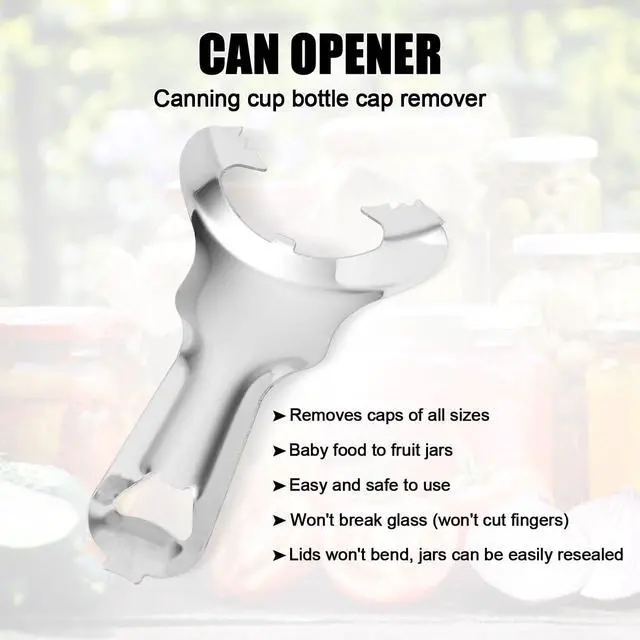 Alt view image 4 of 7 - 2pcs Jar Opener for Mason Jar, Stainless Steel Opener Multifunctional Canning No Lid Dent Or Damage Lid Bottle Handheld Top Remover Tool for People with Weak Hands