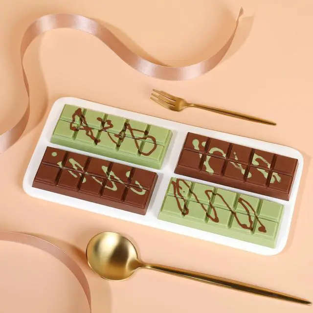 Alt view image 7 of 7 - Chocolate Bar Mold - Non-Stick Silicone Chocolate Molds, Food Grade Dubai Deep Chocolate Bar Mold for Milk Pistachio - Set of 2