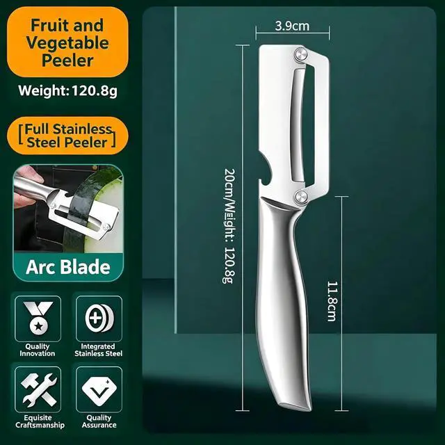 Alt view image 3 of 6 - Stainless Steel Vegetable Fruit Peeler with Bottle Opener - Multifunctional Vegetable Peeler for Kitchen - Bladed Food Peeler