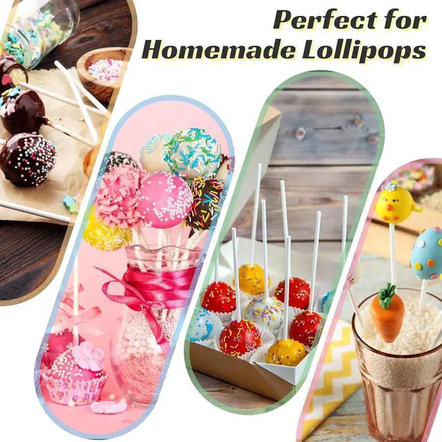 Alt view image 6 of 7 - EcoDispose 100 Pcs 6 Inch White Paper Lollipop Sticks, Dia 3.5 mm | Cake Pop Sticks, Paper Sucker Sticks, for Cupcake Toppers, Homemade Candy, Chocolate, Dessert